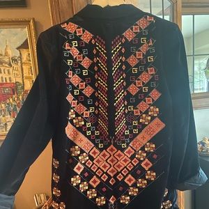 MM Vintage Velvet Embroidered Blazer